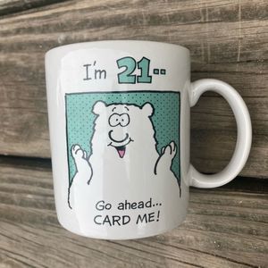 HALLMARK SHOEBOX GREETINGS ‘I’M 21–CARD ME!’ VINTAGE COFFEE MUG